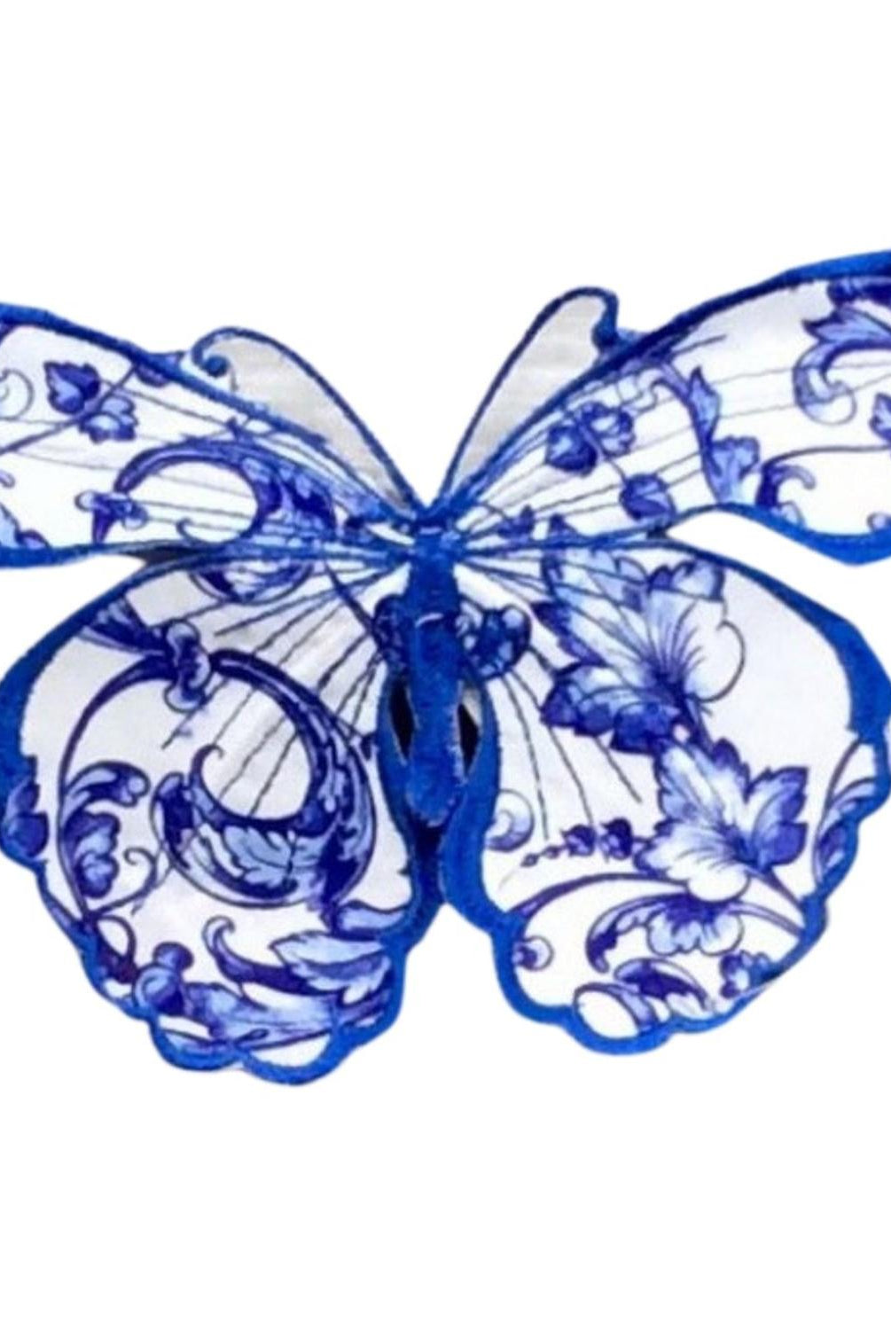 6" Acanthus Scroll Chinoiserie Butterfly Clip