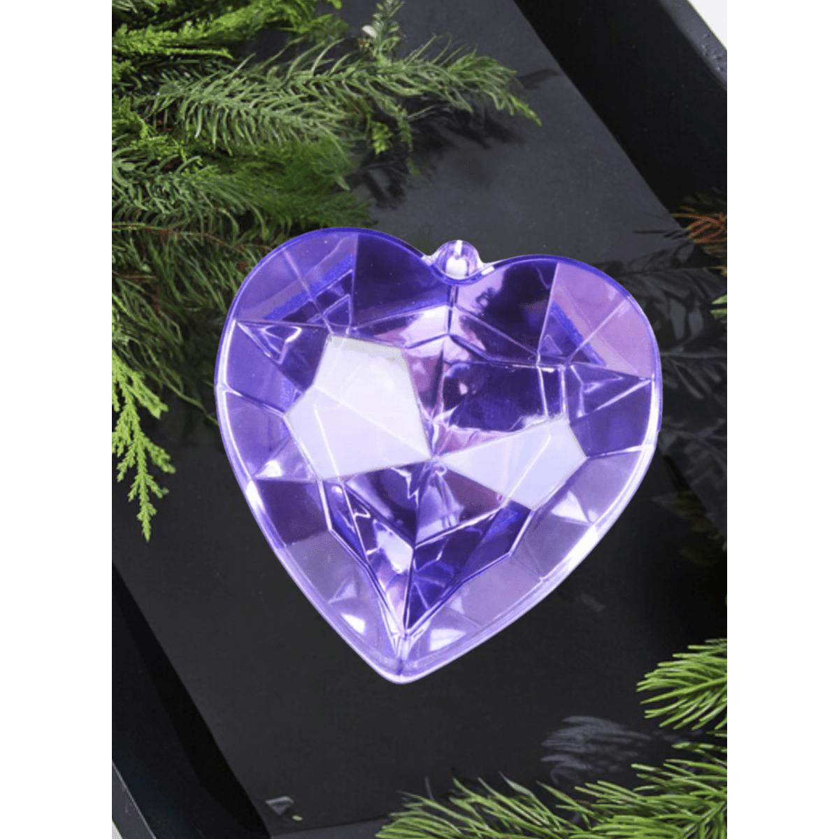 Shop For 6" Acrylic Heart Jewel Ornament: Amethyst/Lavender