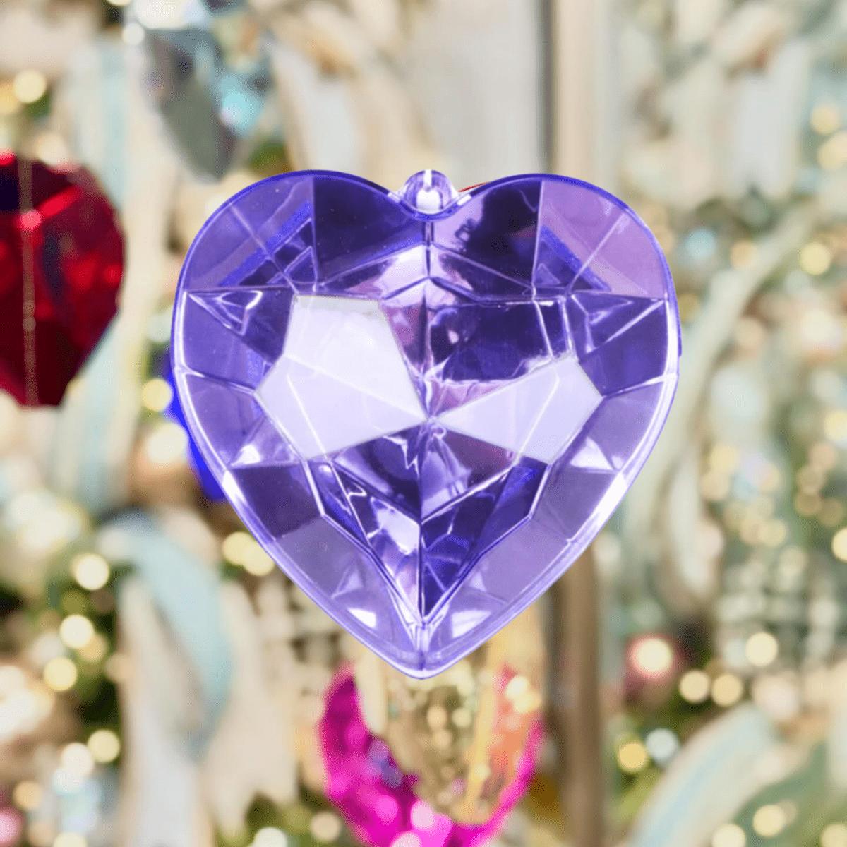 Shop For 6" Acrylic Heart Jewel Ornament: Amethyst/Lavender