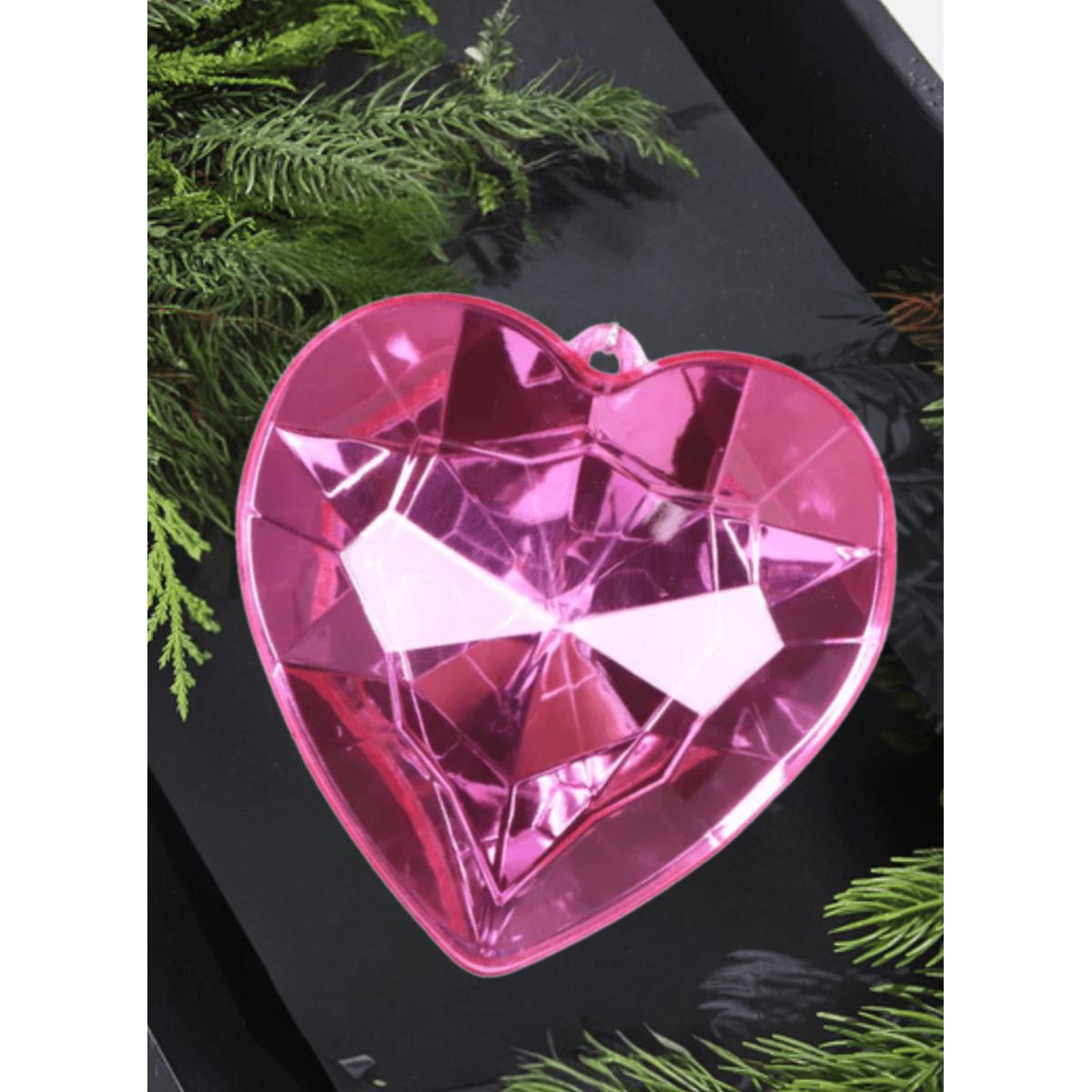 Shop For 6" Acrylic Heart Jewel Ornament: Bubblegum Pink