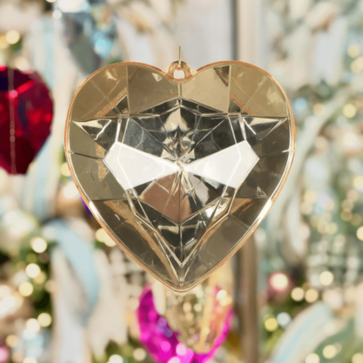 Shop For 6" Acrylic Heart Jewel Ornament: Gold