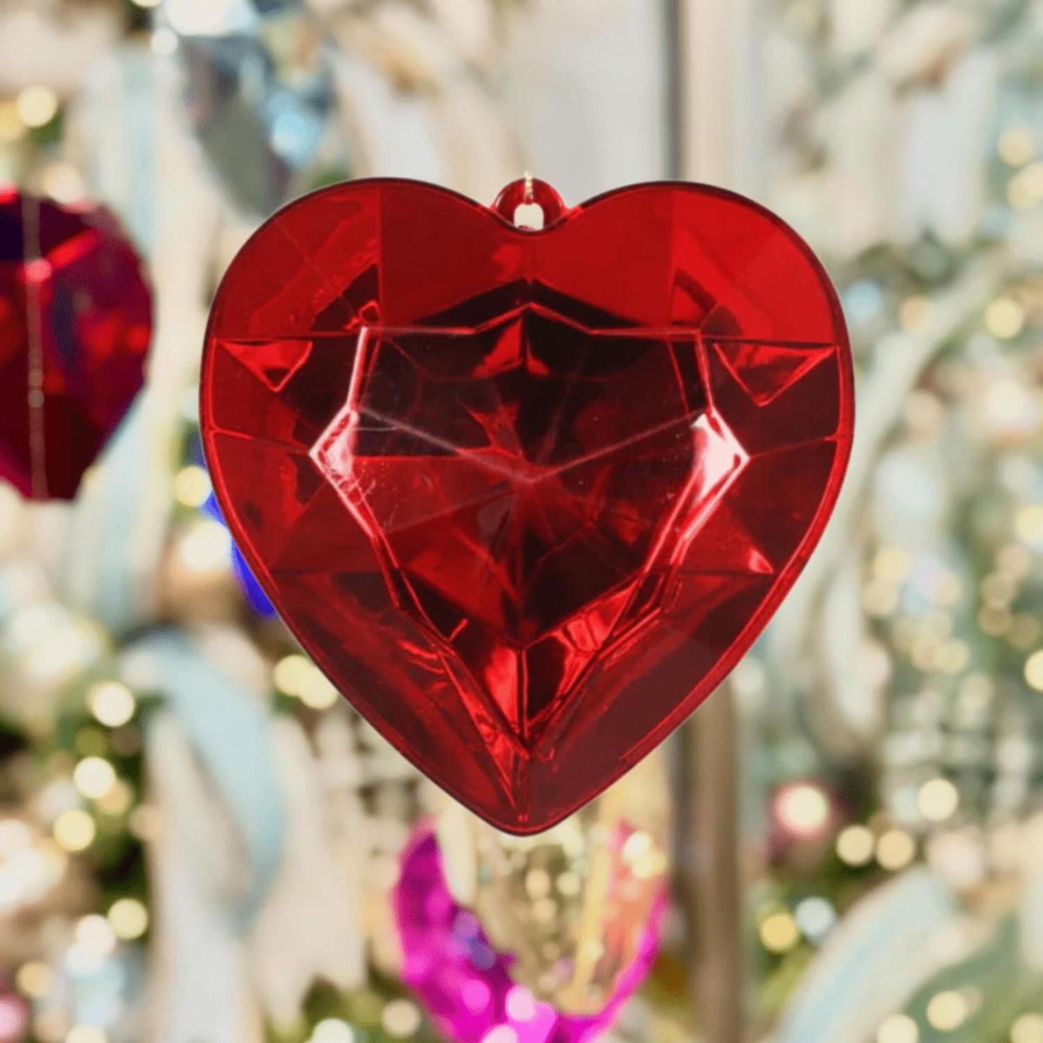 Shop For 6" Acrylic Heart Jewel Ornament: Red