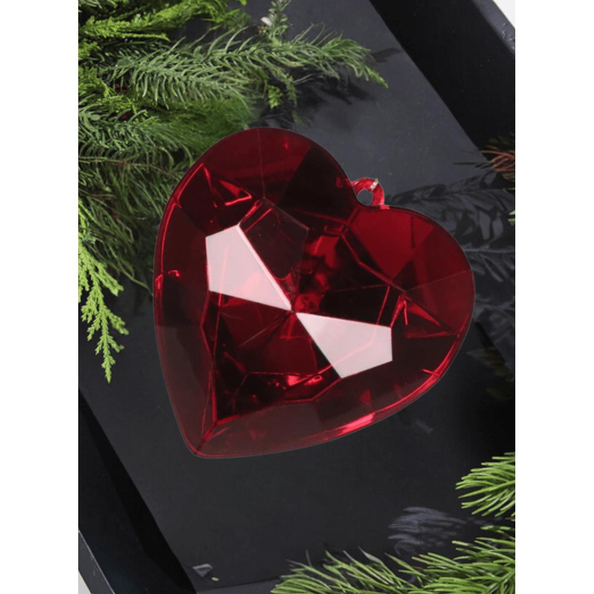 Shop For 6" Acrylic Heart Jewel Ornament: Ruby