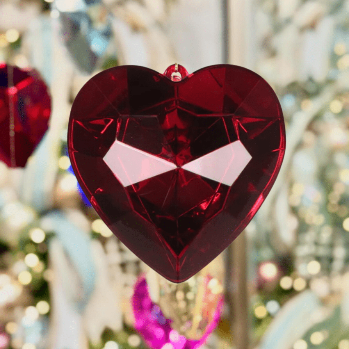Shop For 6" Acrylic Heart Jewel Ornament: Ruby