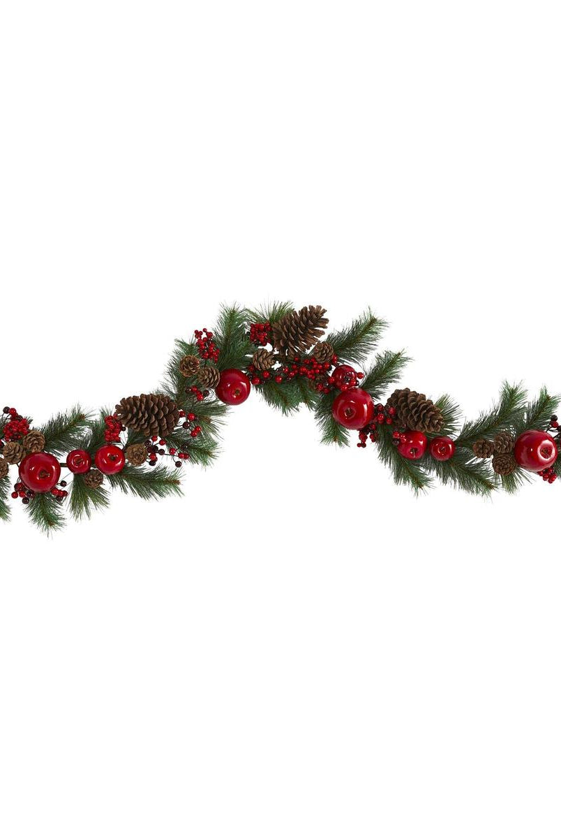 Shop For 6’ Apple, Berries and Pinecone Artificial Garland