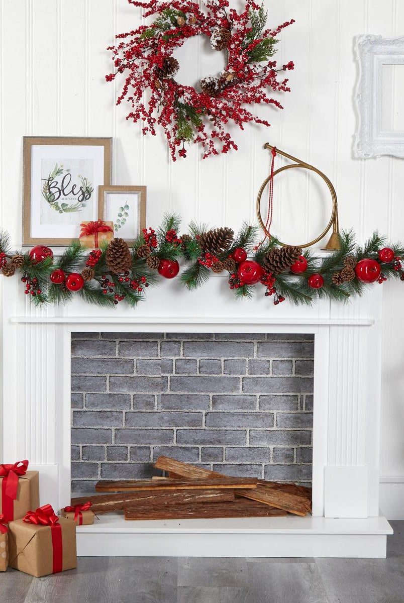 Shop For 6’ Apple, Berries and Pinecone Artificial Garland