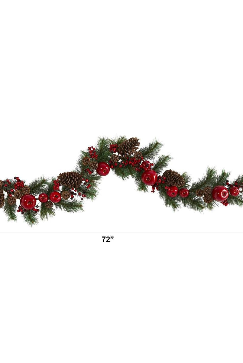 Shop For 6’ Apple, Berries and Pinecone Artificial Garland