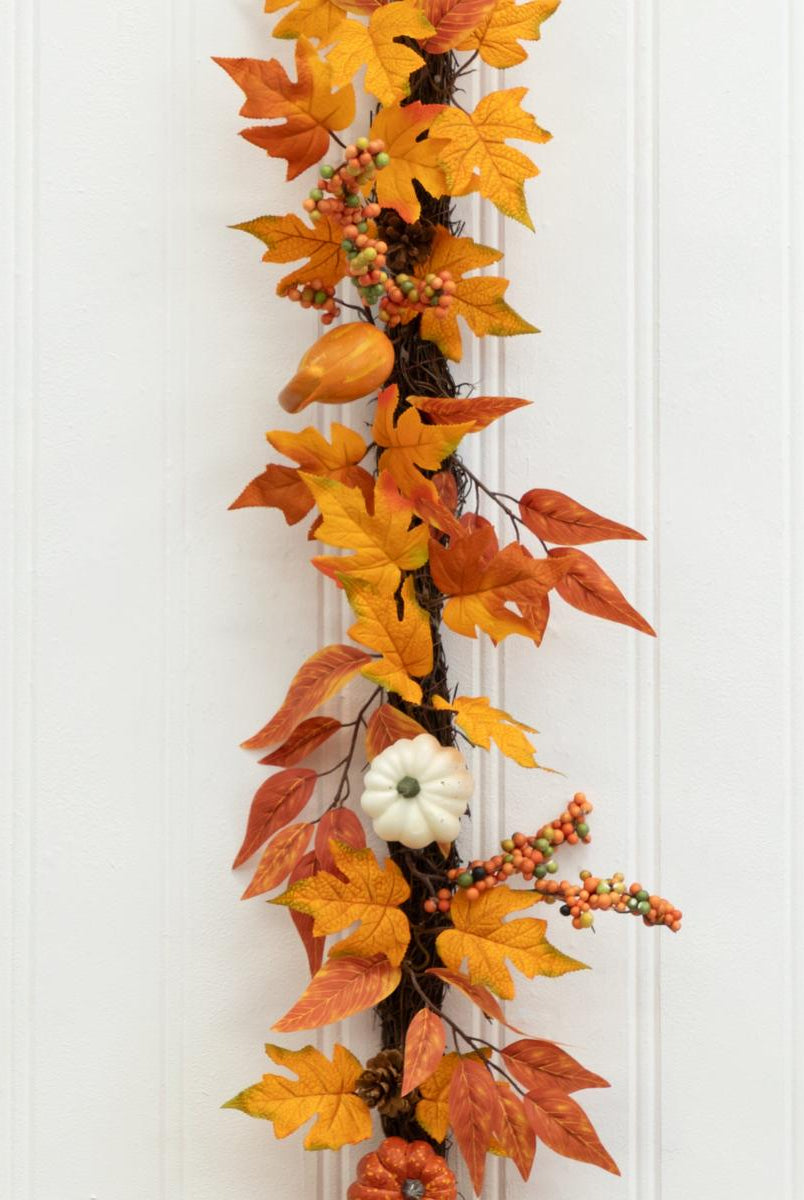 Shop For 6’ Assorted Autumn Maple Leaves Fall Garland