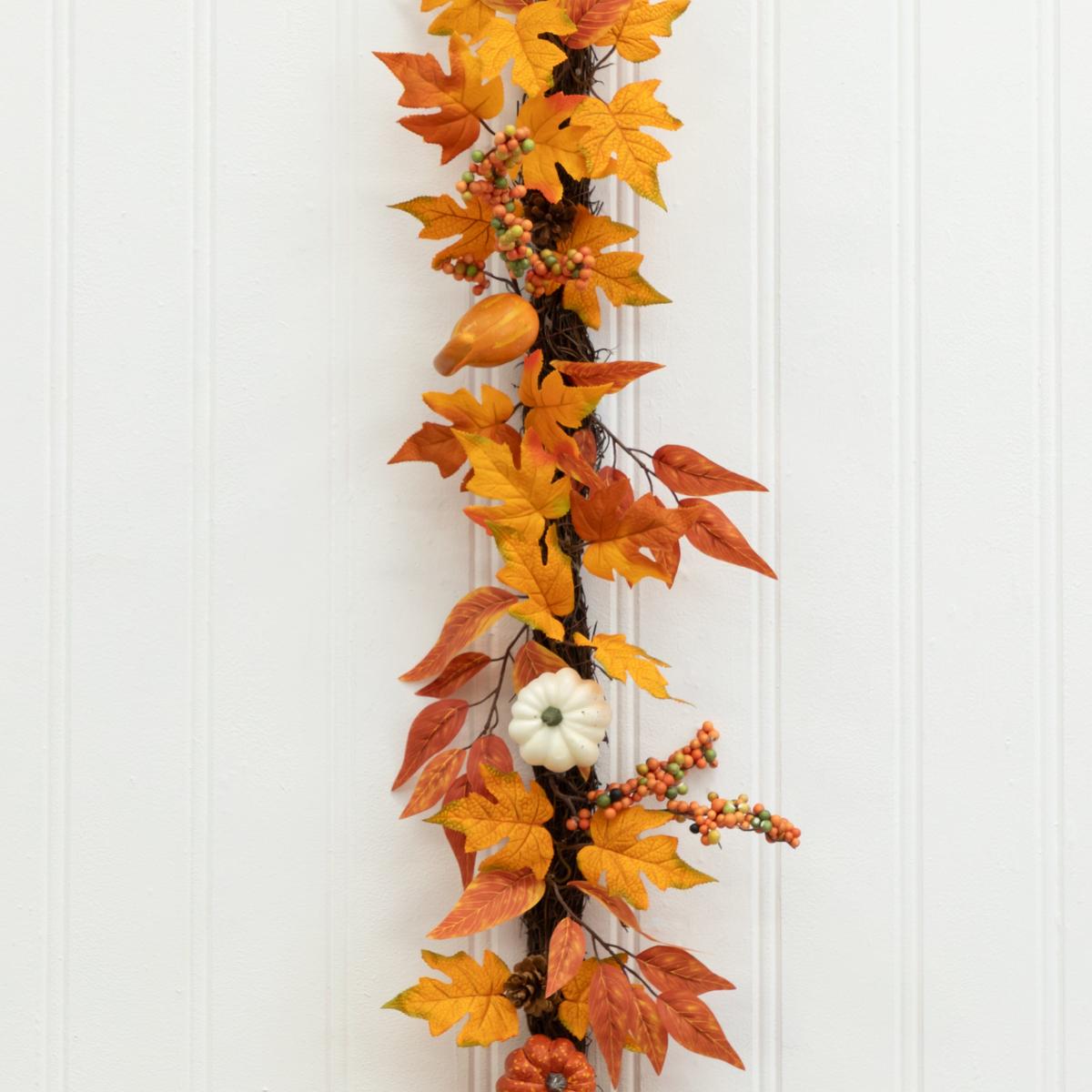 Shop For 6’ Assorted Autumn Maple Leaves Fall Garland