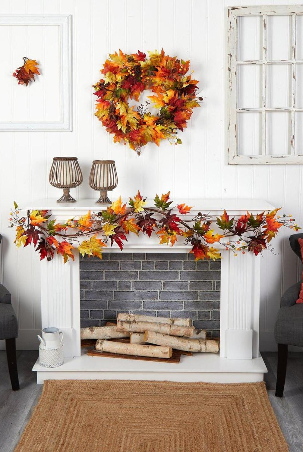 6’ Autumn Maple Leaf and Berry Fall Garland