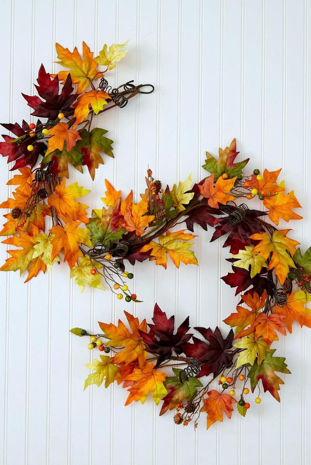 6’ Autumn Maple Leaf and Berry Fall Garland