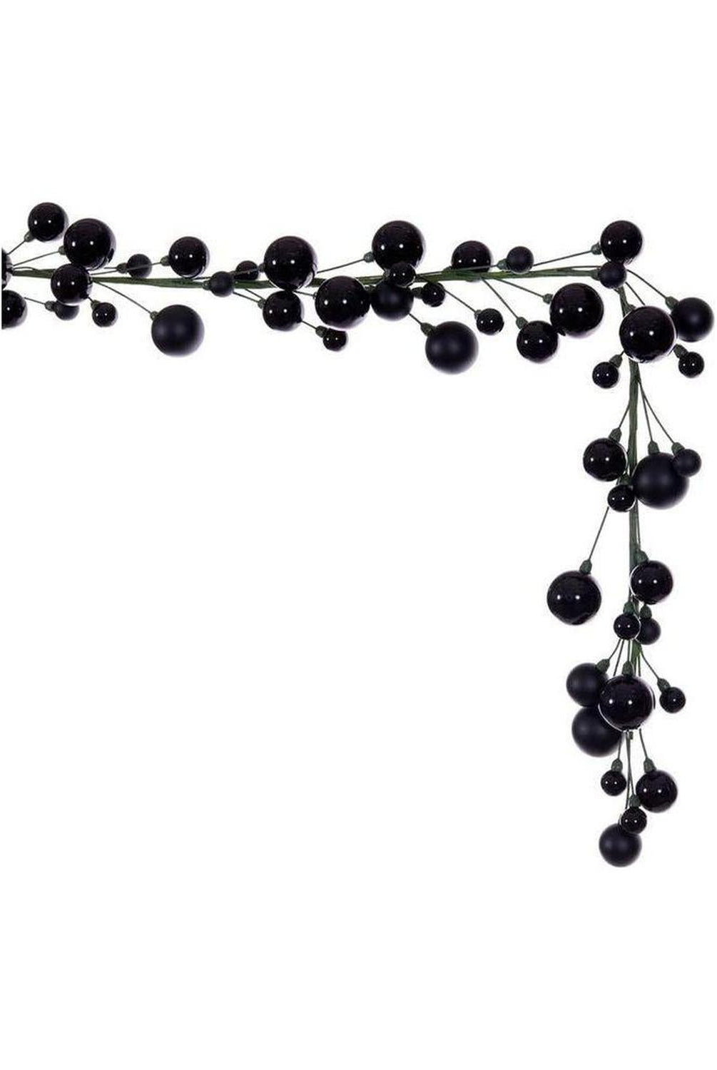 6' Ball Branch Garland: Black