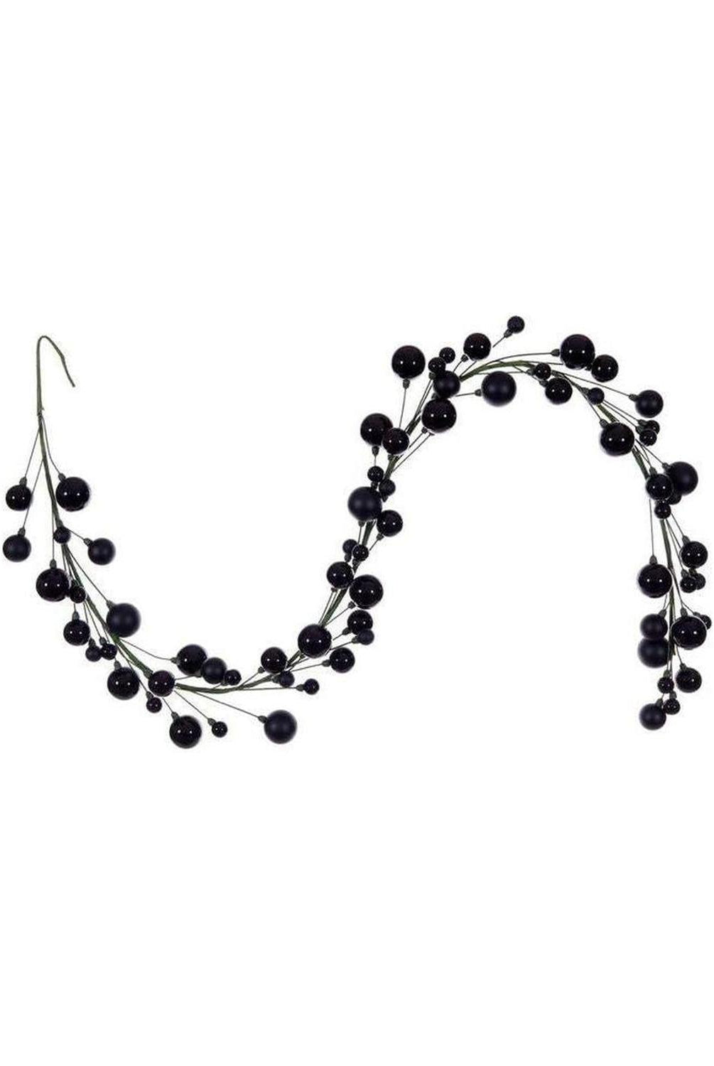 6' Ball Branch Garland: Black
