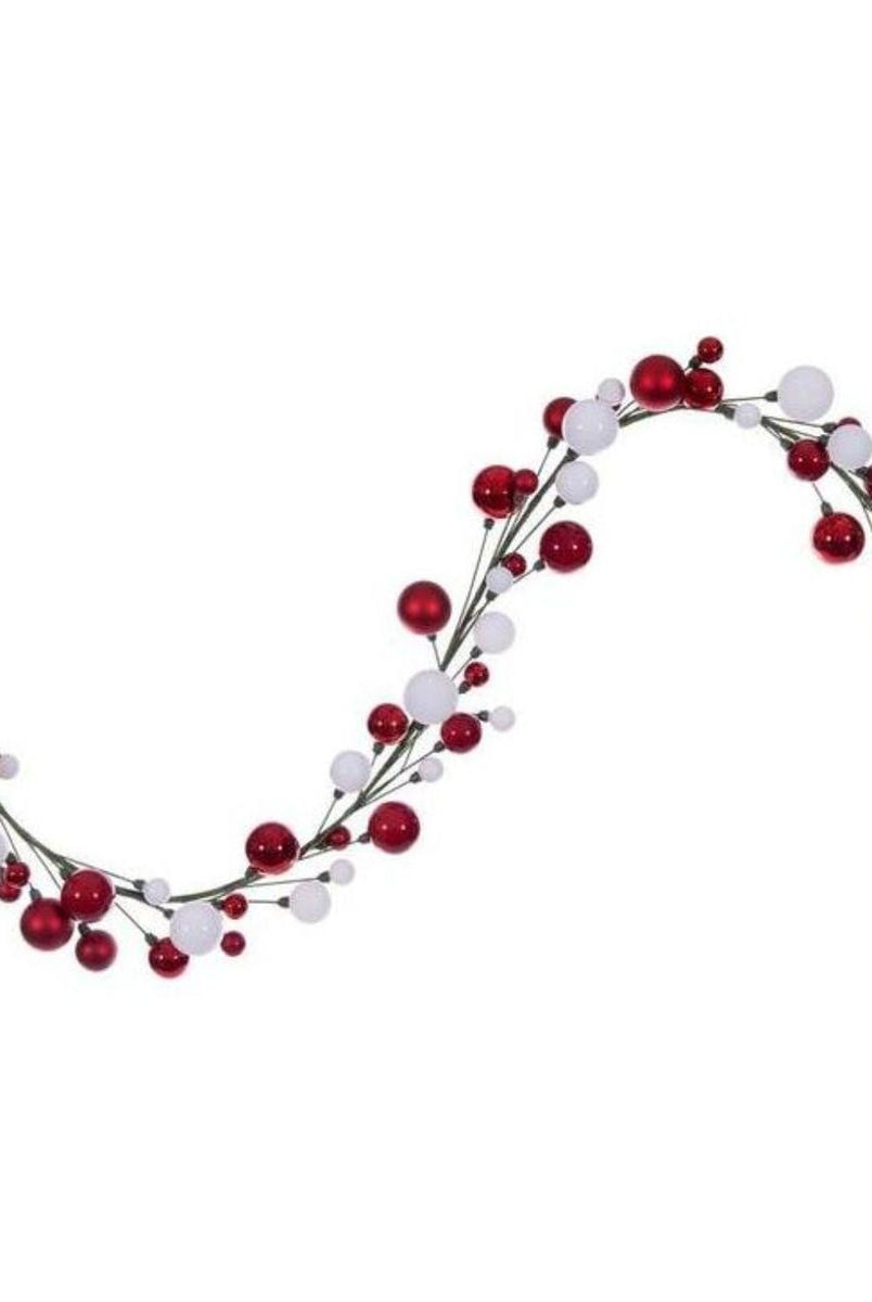 Shop For 6' Ball Branch Garland: Red and White