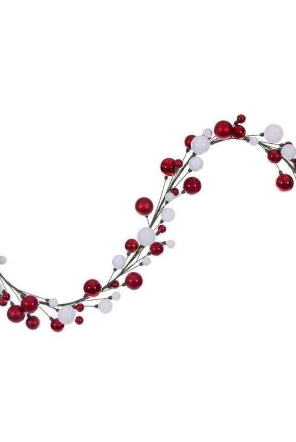 Shop For 6' Ball Branch Garland: Red and White