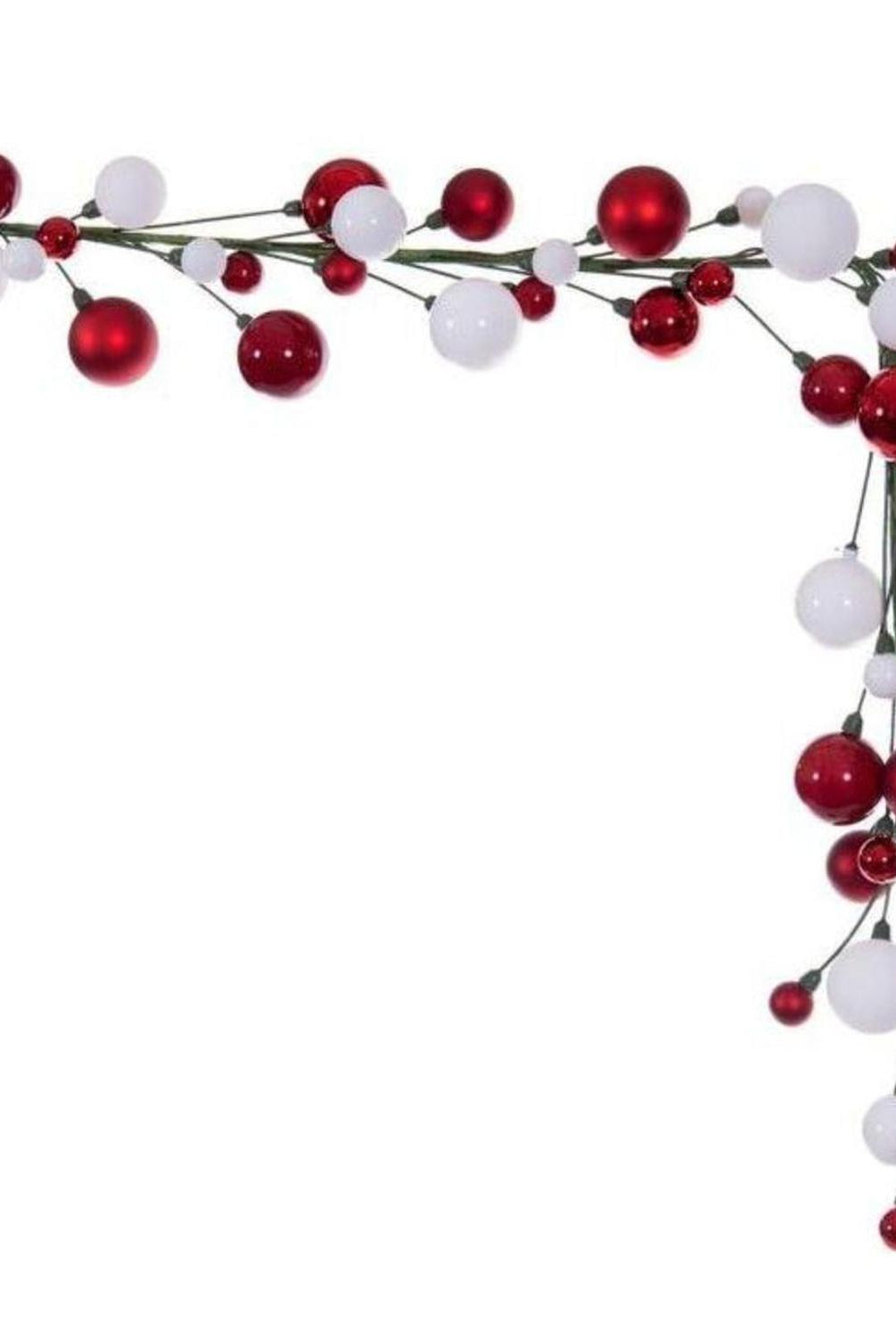 Shop For 6' Ball Branch Garland: Red and White