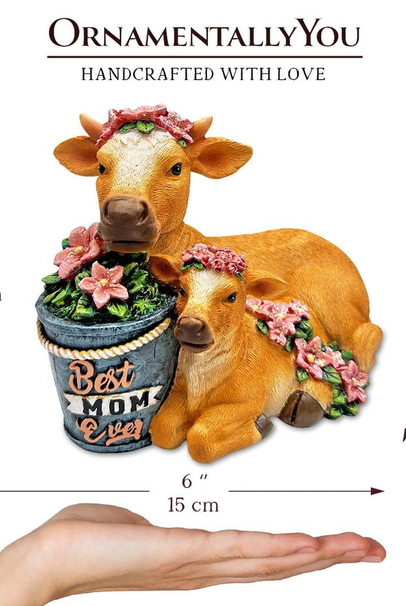 Shop For 6" Best Mom Cow and Calf Figurine