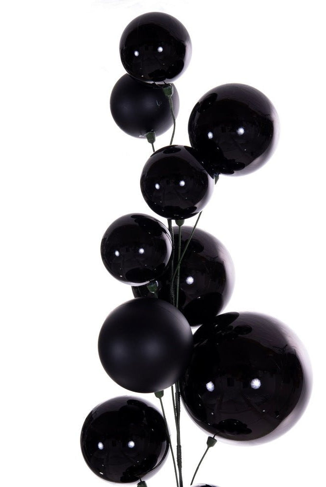 Shop For 6' Black Matte Shiny Pearl Ball Garland: Black