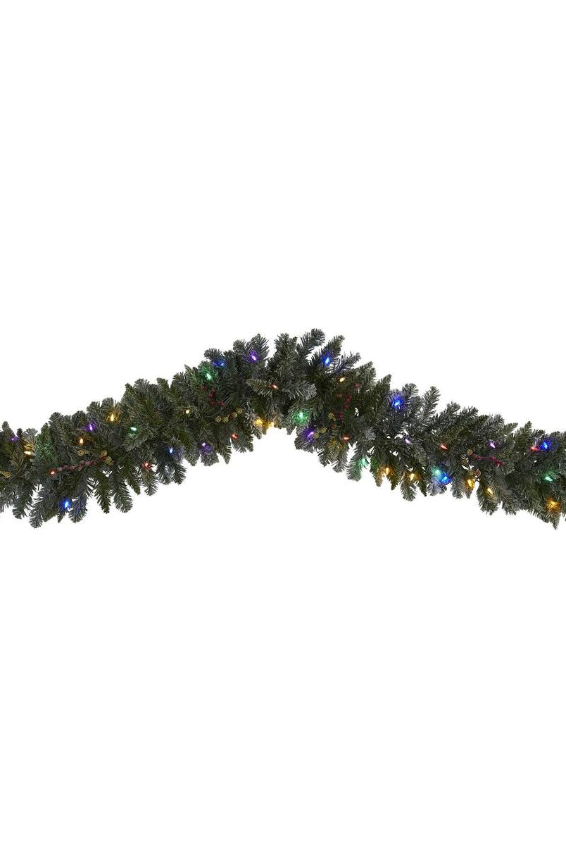 Shop For 6' Flocked Artificial Christmas Garland (Multicolor)