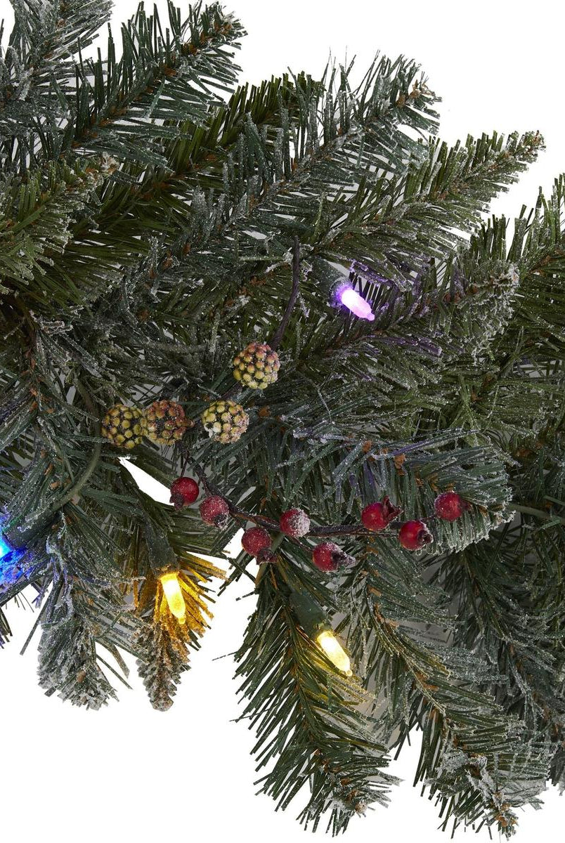 Shop For 6' Flocked Artificial Christmas Garland (Multicolor)