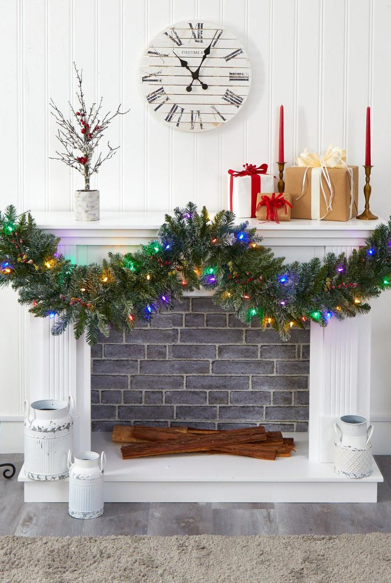 Shop For 6' Flocked Artificial Christmas Garland (Multicolor)