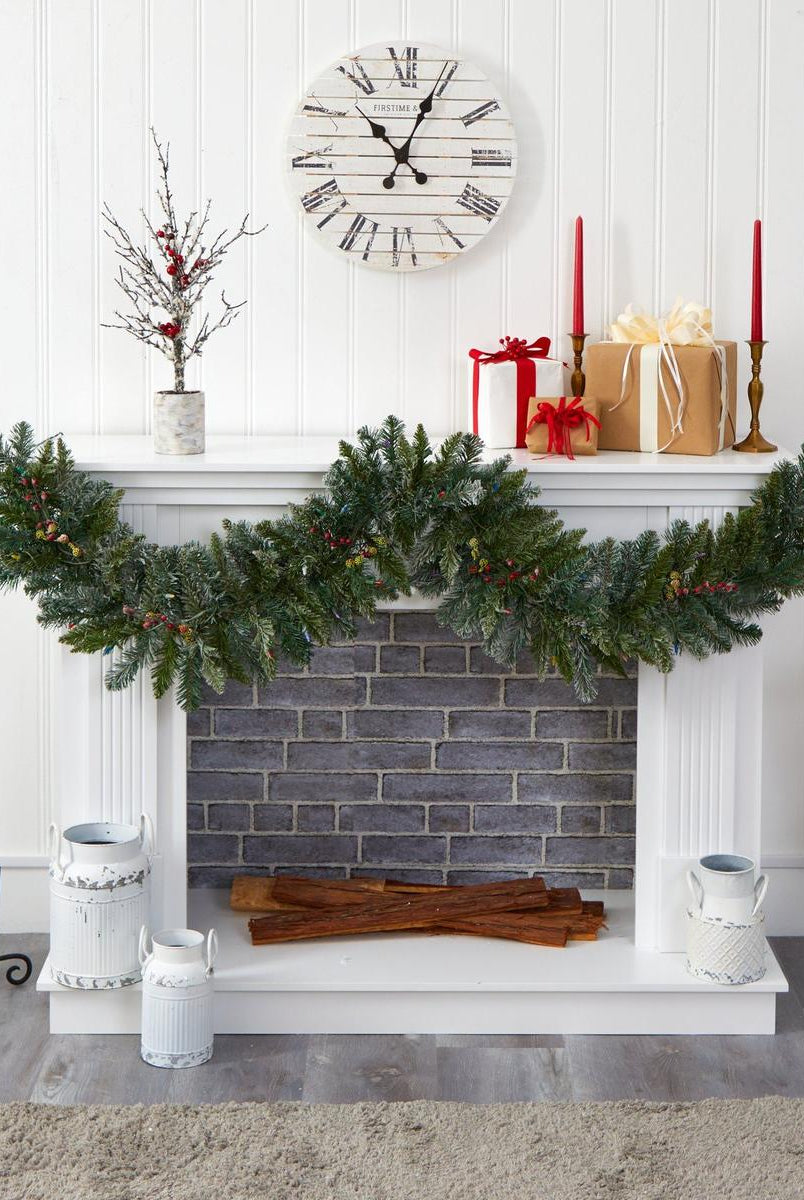 Shop For 6' Flocked Artificial Christmas Garland (Multicolor)