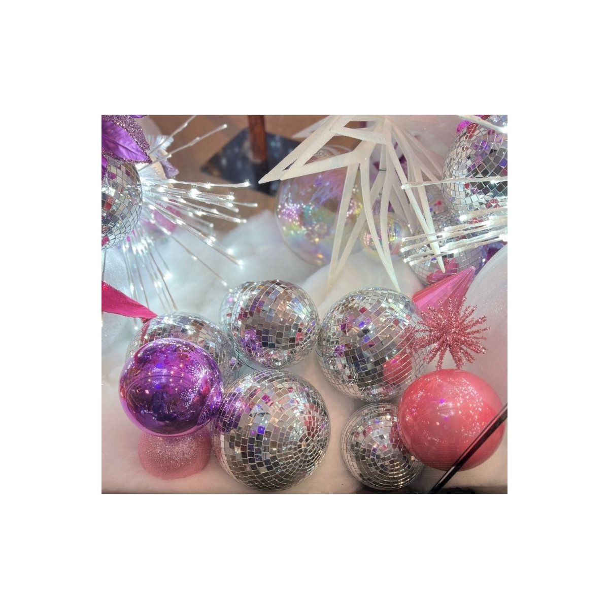 Shop For 6" Fuchsia Mirror Ball Ornament