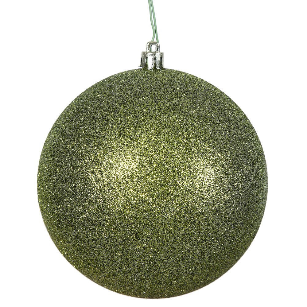 Shop For 6" Glitter Olive Green Ball Christmas Ornament (4 pack)