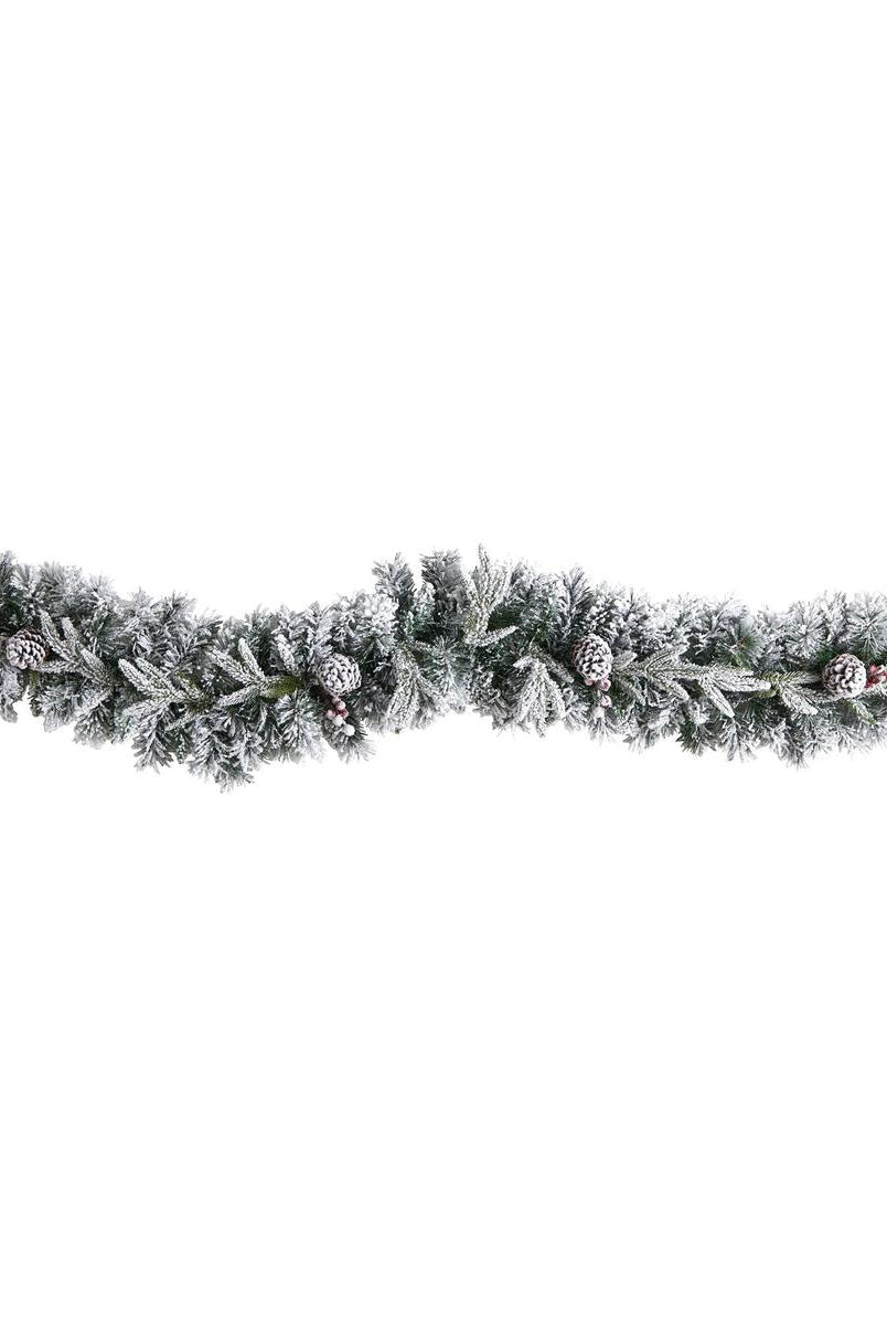 Shop For 6’ LED Flocked Artificial Christmas Garland with Pine Cones