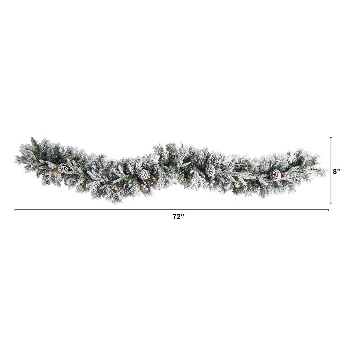 Shop For 6’ LED Flocked Artificial Christmas Garland with Pine Cones