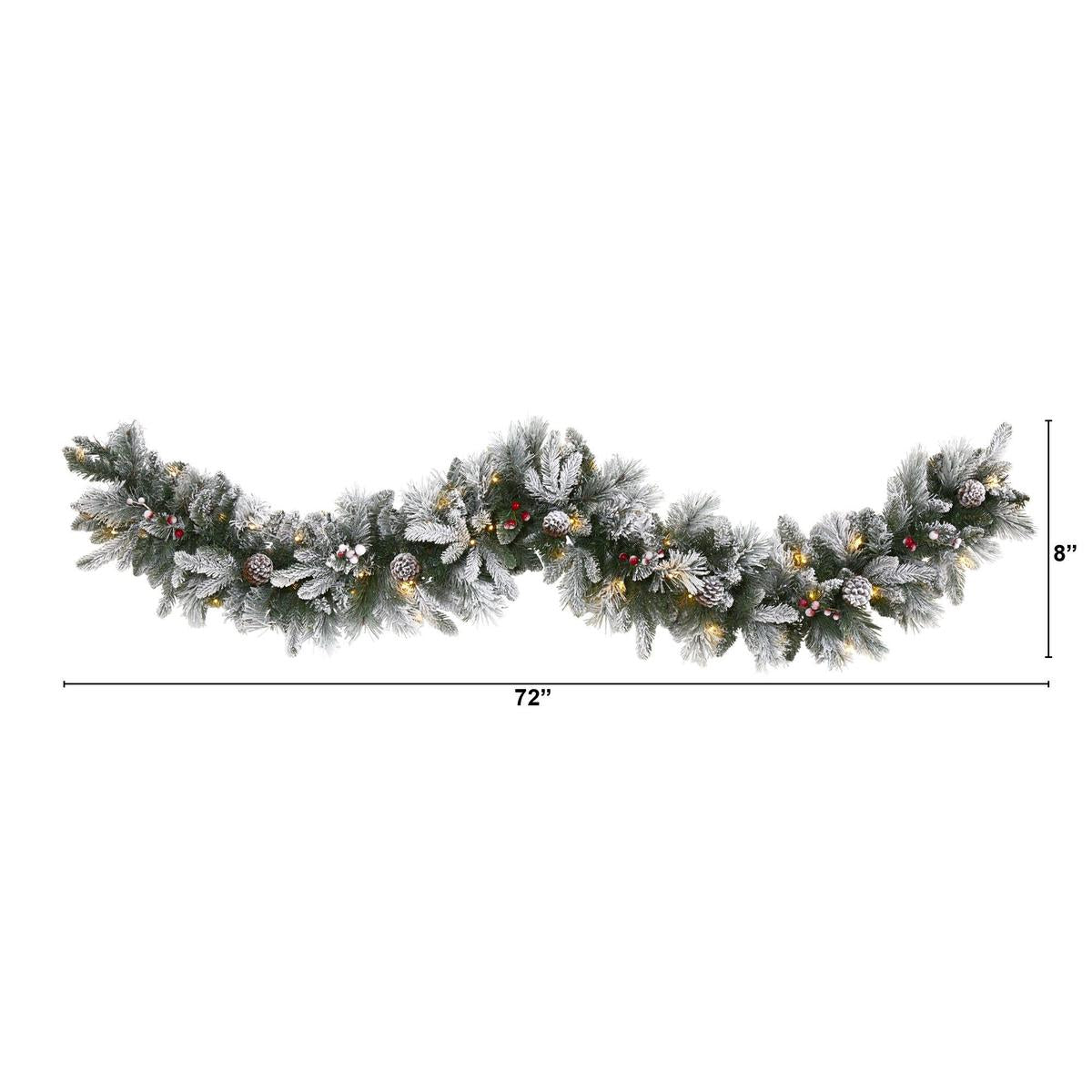Shop For 6’ LED Flocked Mixed Pine Artificial Christmas Garland
