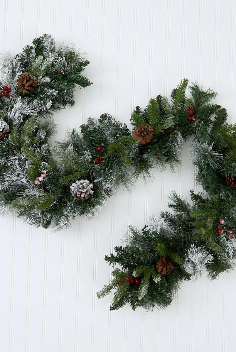 Shop For 6’ LED Flocked Mixed Pine Artificial Christmas Garland