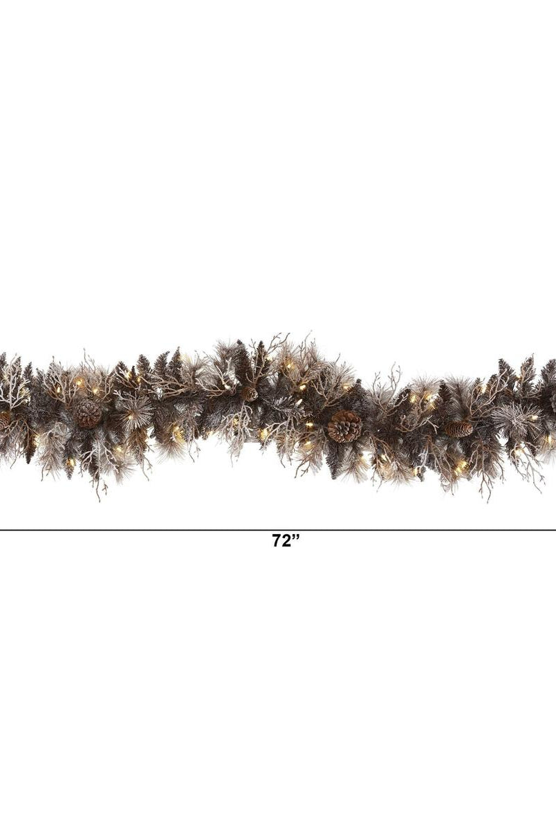 Shop For 6' LED Flocked Pine Cone Christmas Garland