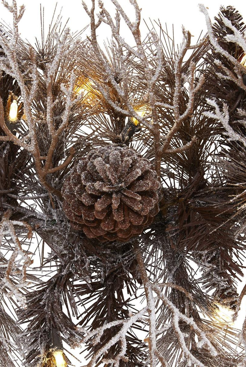Shop For 6' LED Flocked Pine Cone Christmas Garland
