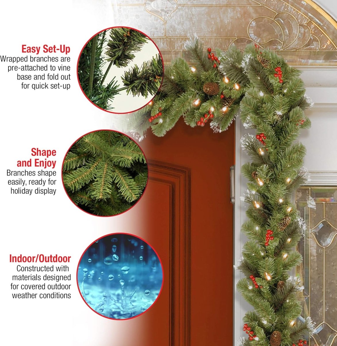 Shop For 6' LED Forest Berry Fir Garland