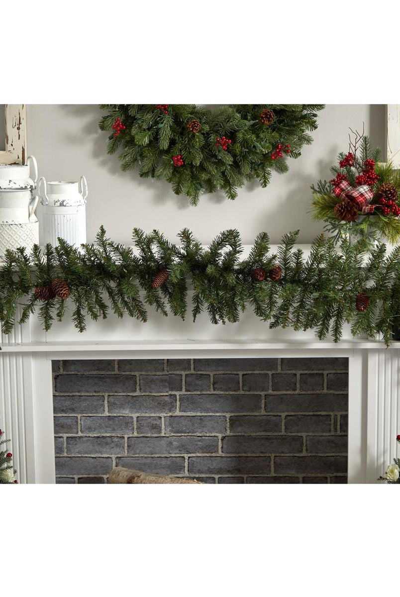 Shop For 6' LED Mixed Alaskan Pines and Pinecones Garland