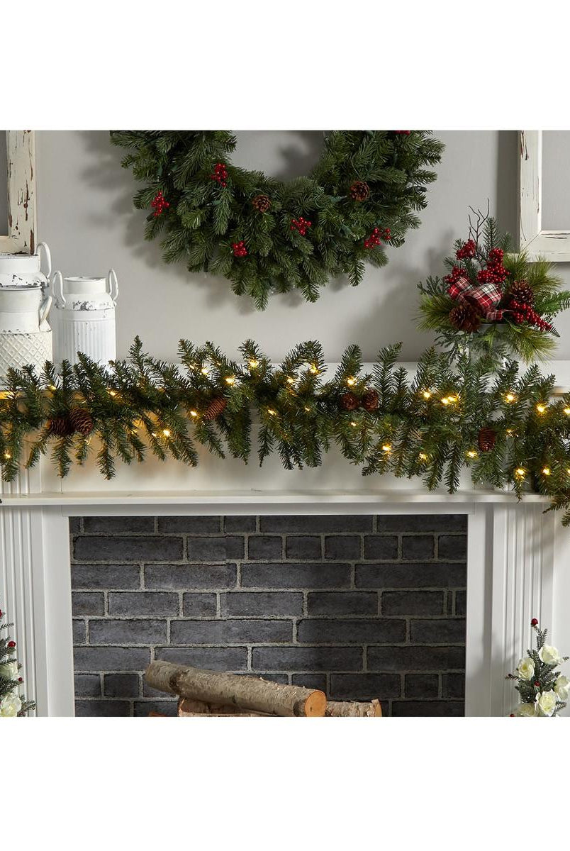 Shop For 6' LED Mixed Alaskan Pines and Pinecones Garland