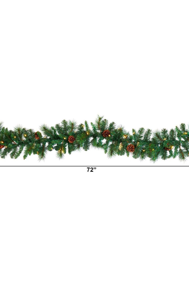 Shop For 6’ LED Mixed Pine and Pinecone Artificial Garland
