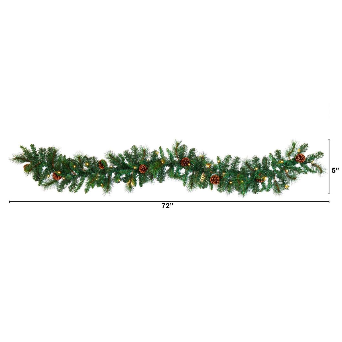 Shop For 6’ LED Mixed Pine and Pinecone Artificial Garland