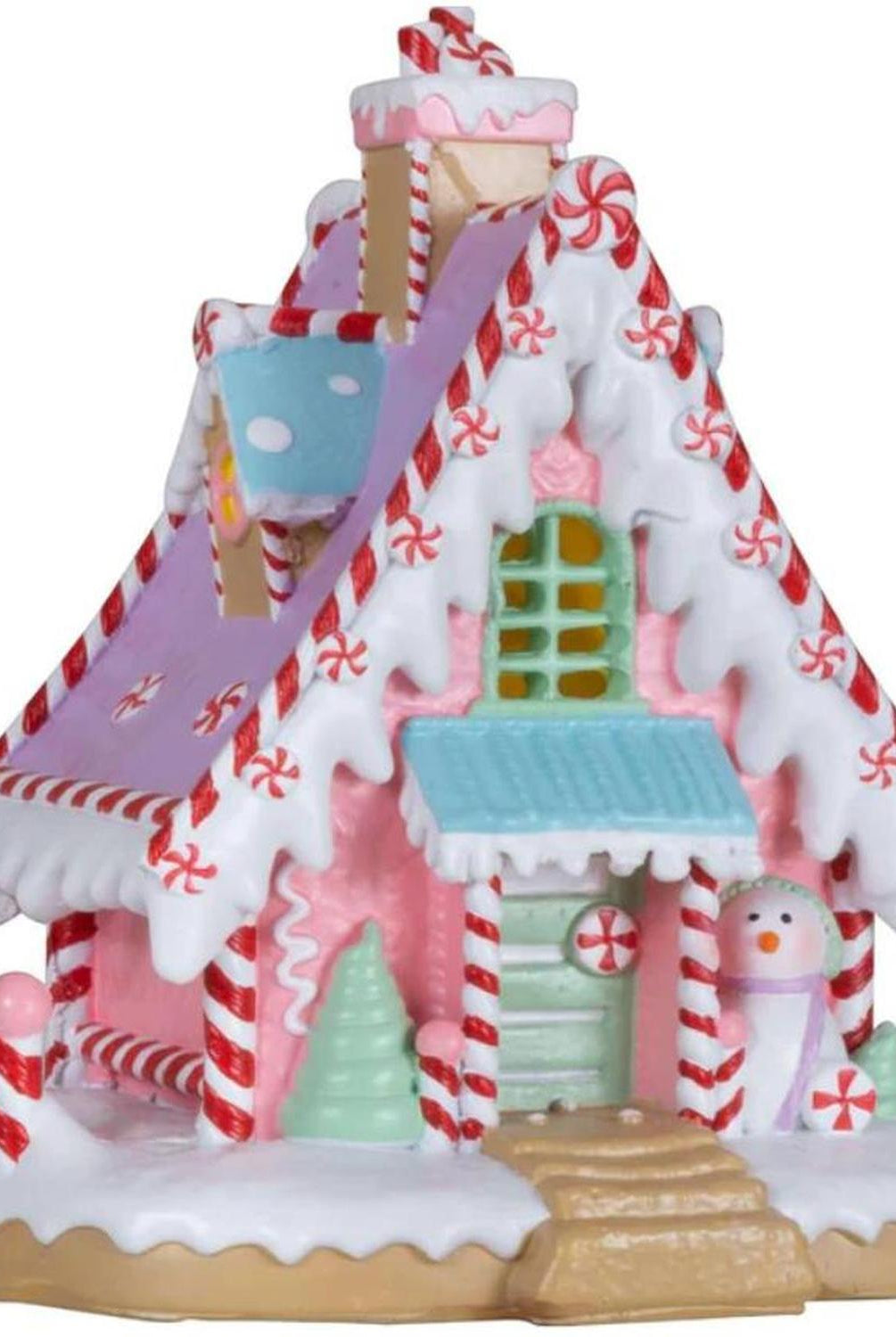 6" LED Pastel Gingerbread House