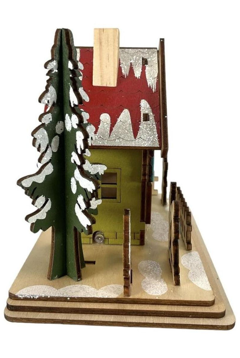 Shop For 6" Lighted Laser Cut Wood Houses