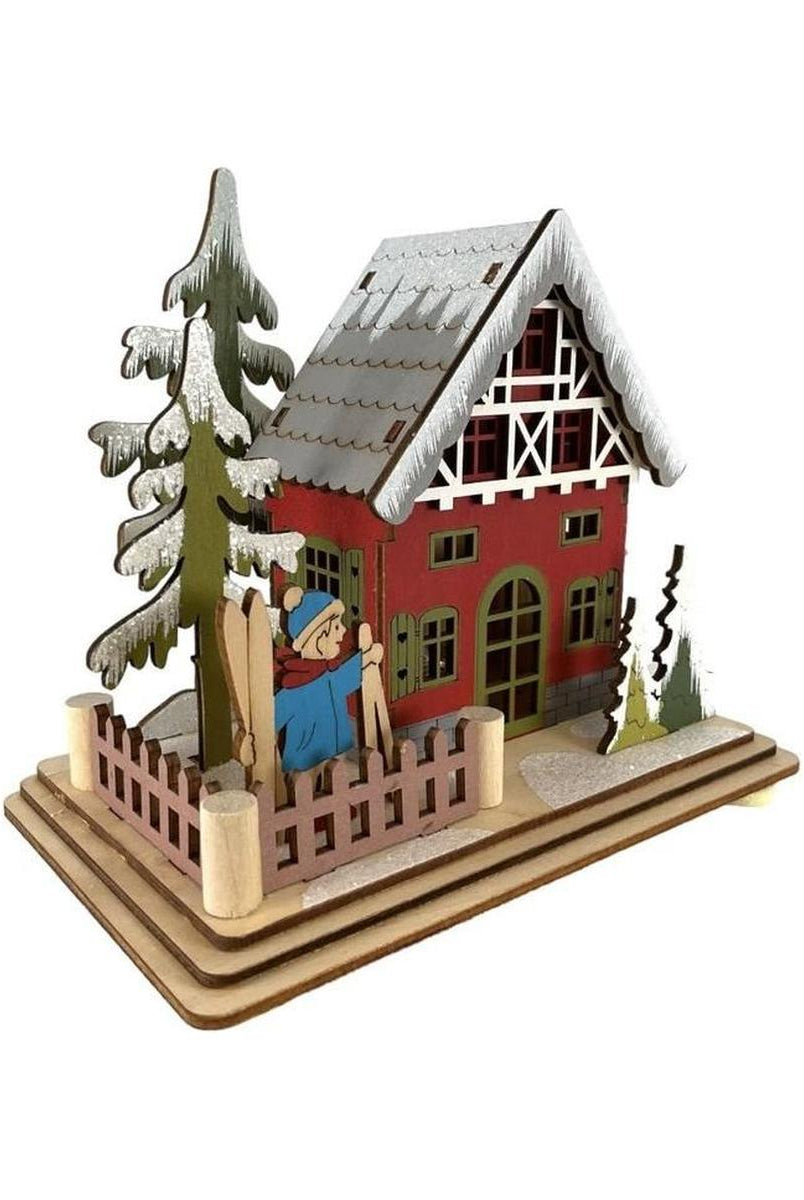 Shop For 6" Lighted Laser Cut Wood Houses