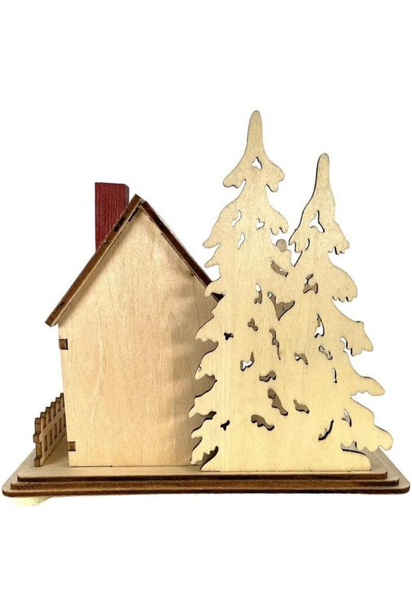 Shop For 6" Lighted Laser Cut Wood Houses