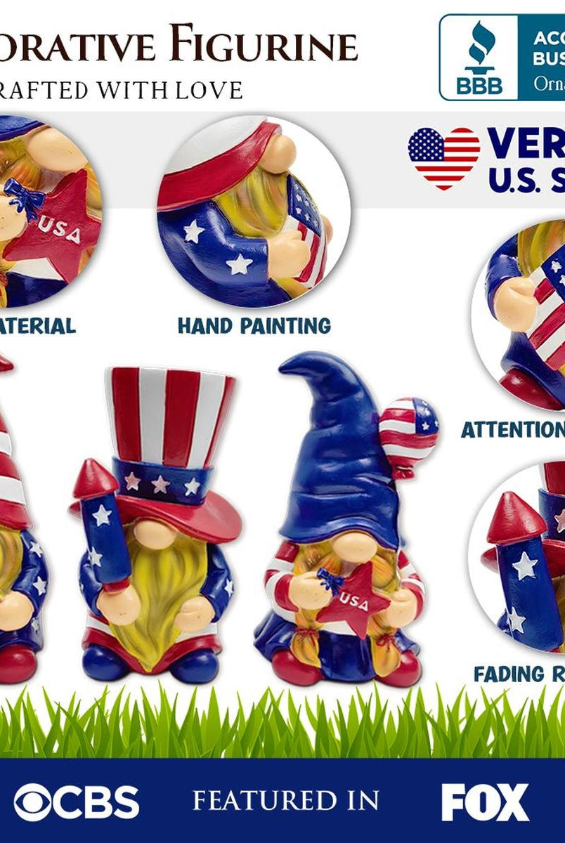 Shop For 6" Patriotic Gnome Figurines (Set of 3)