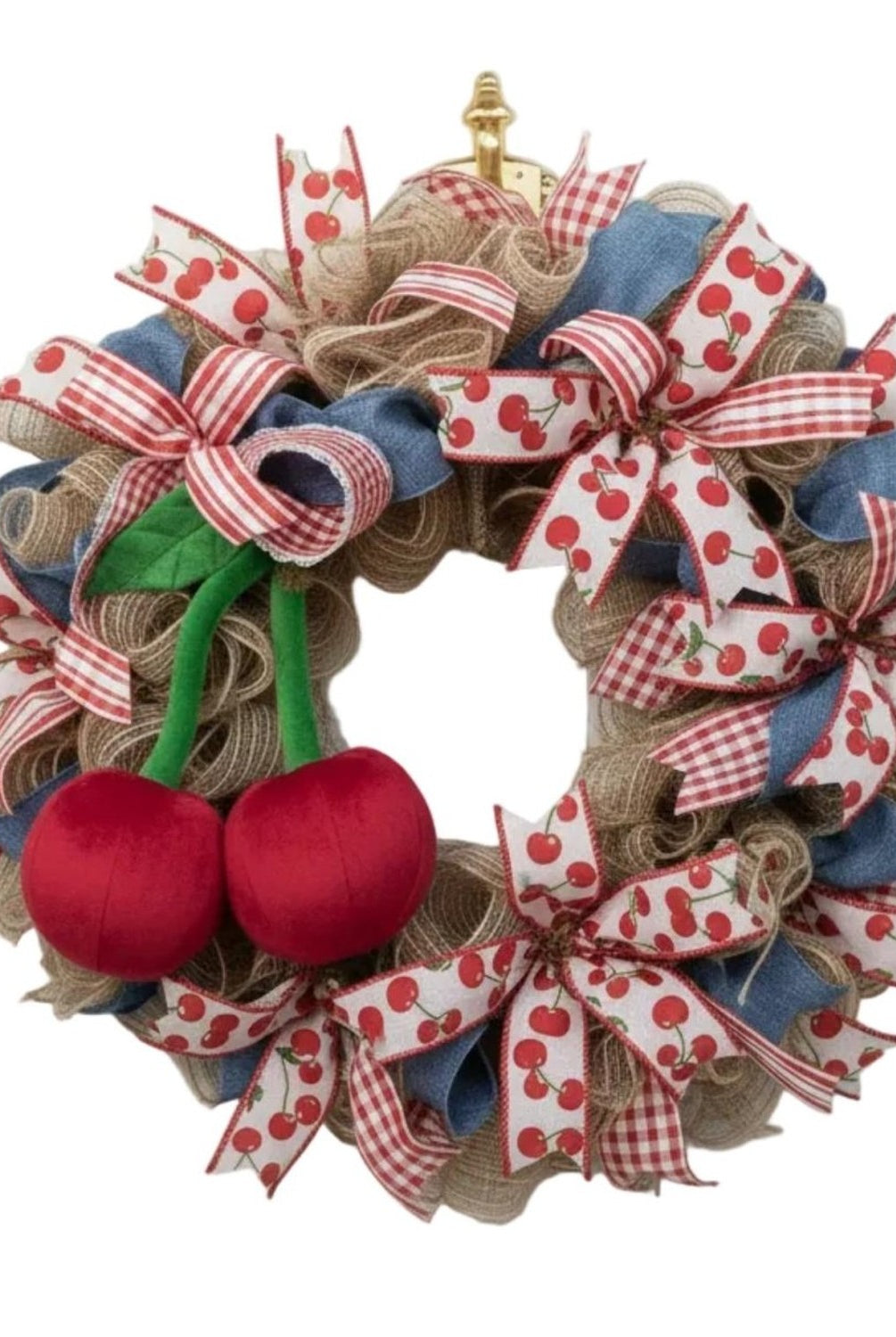 Shop For 6" Plush Cherry Wreath Accent