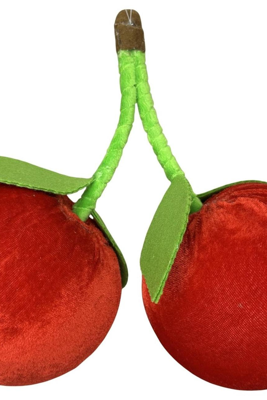 6" Plush Cherry Wreath Accent