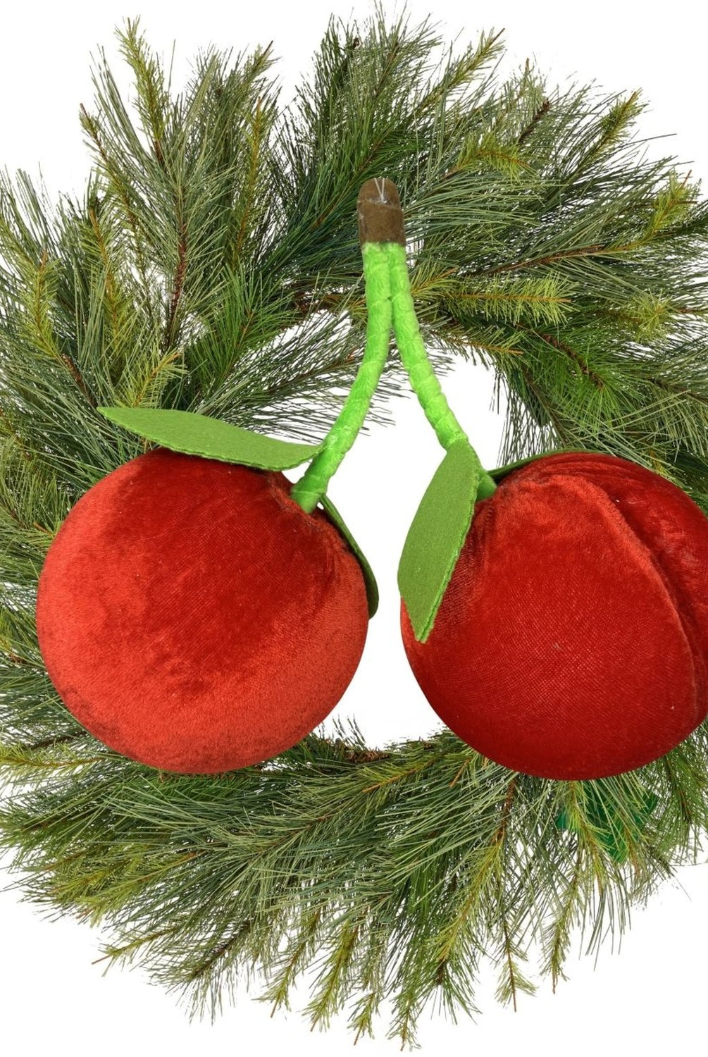 Shop For 6" Plush Cherry Wreath Accent