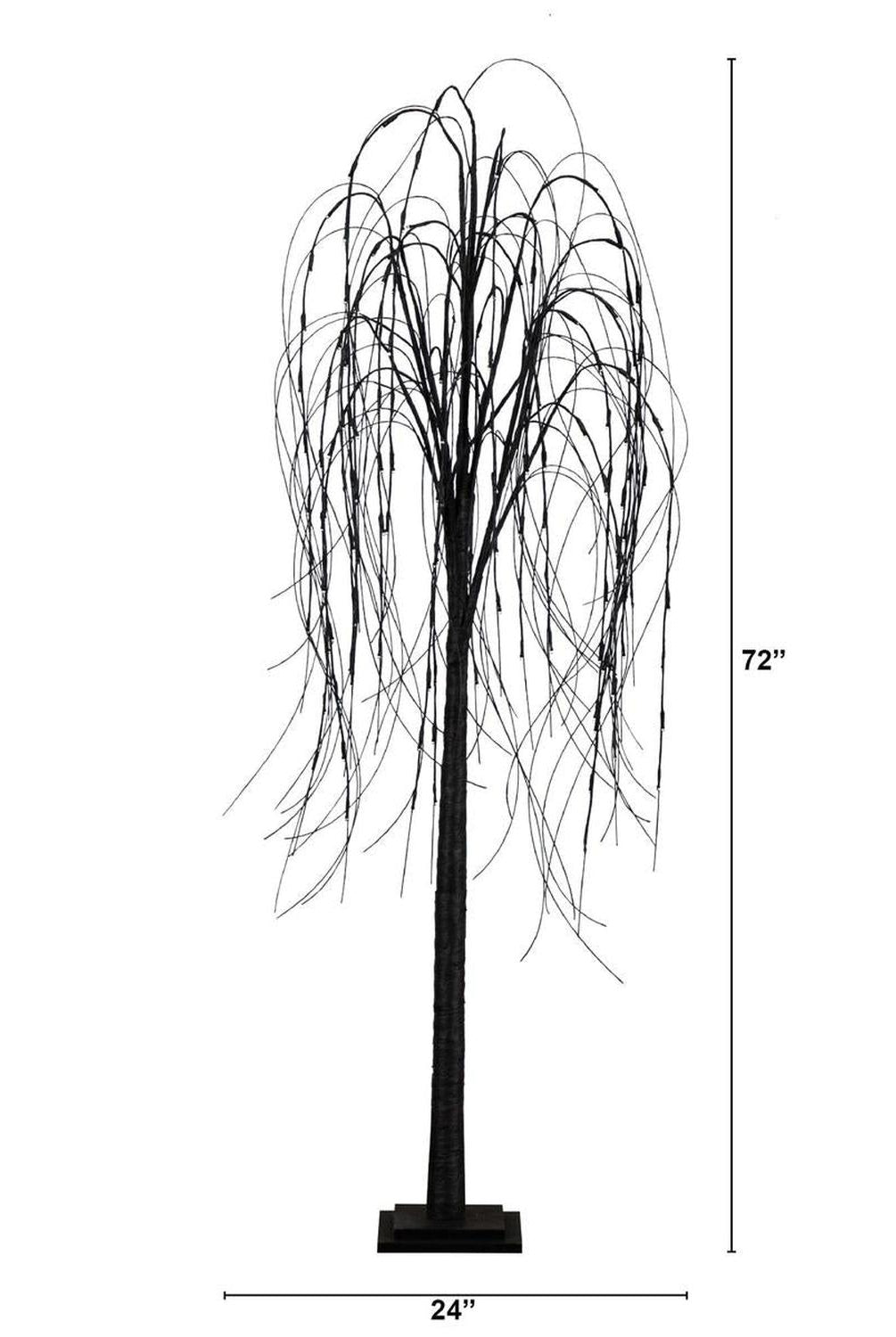 6’ Pre-Lit Halloween Black Willow Artificial Tree