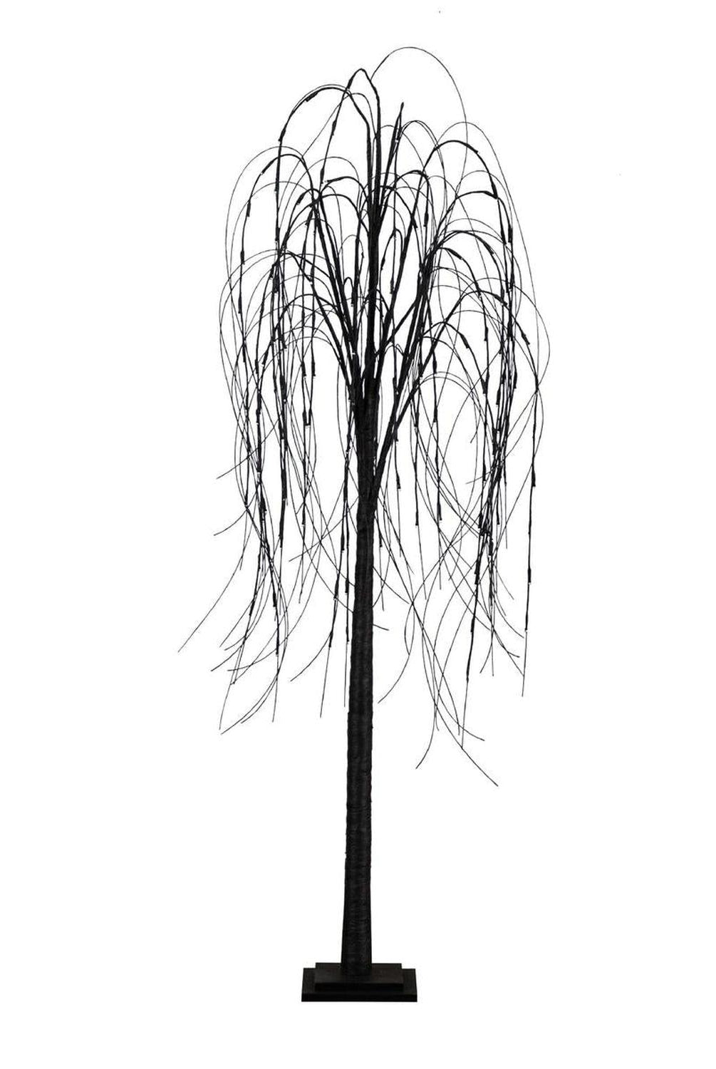 6’ Pre-Lit Halloween Black Willow Artificial Tree