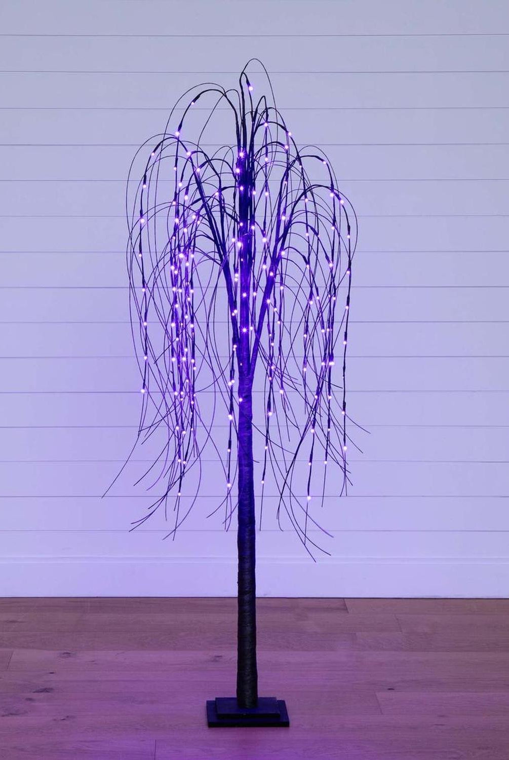 6’ Pre-Lit Halloween Black Willow Artificial Tree